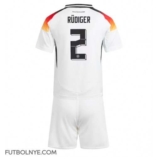 Camiseta Alemania Antonio Rudiger #2 Primera Equipación para niños Eurocopa 2024 manga corta (+ pantalones cortos)
